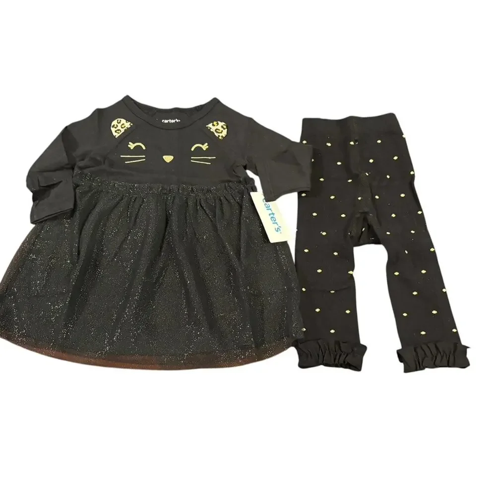 NWT 6M Carter’s Halloween dress plus NWT Rufflebutt tights